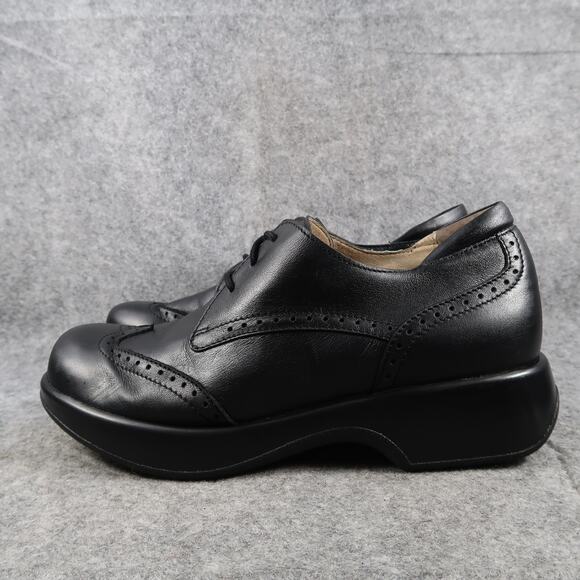 Dromedaris Shoes Womens 42 Oxford Hornbill Leather Wingtip Black Comfort Classic - Picture 5 of 13